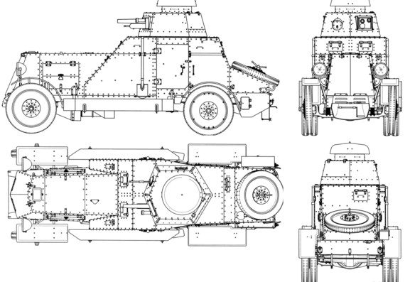 Tank BA-27 Armored Car (1930) - drawings, dimensions, pictures