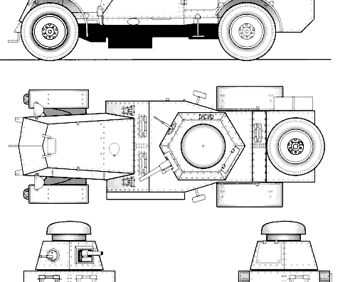 Tank BA-27 M1928 - drawings, dimensions, figures