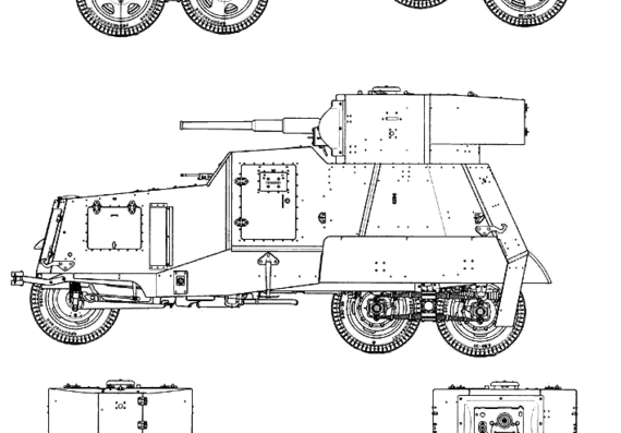 Tank BA-6 - drawings, dimensions, figures