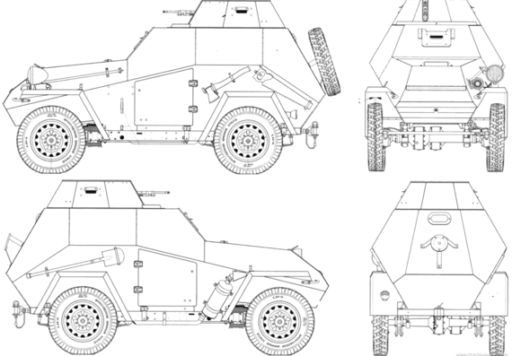 Tank BA-64 Armored Car - drawings, dimensions, figures