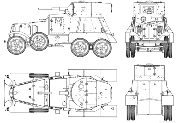 Tank BA-6 Armored Car - drawings, dimensions, figures