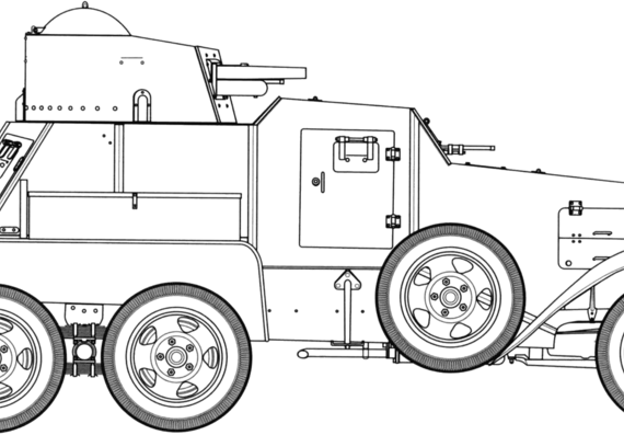 Танк BAI-M Armored Car (on GAZ-AAA) (1938) - чертежи, габариты, рисунки