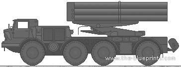 BM27 MLRS tank - drawings, dimensions, figures