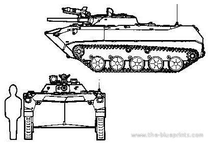 Танк BMD-1 - чертежи, габариты, рисунки