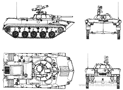 Танк BMD-1M - чертежи, габариты, рисунки