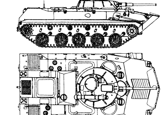Танк BMD-2 - чертежи, габариты, рисунки