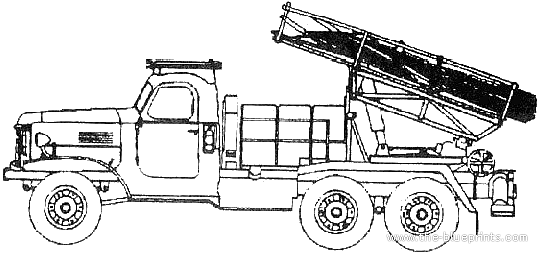 Танк BMD-20 200mm MRL - ZIL-157 (USSR) - чертежи, габариты, рисунки
