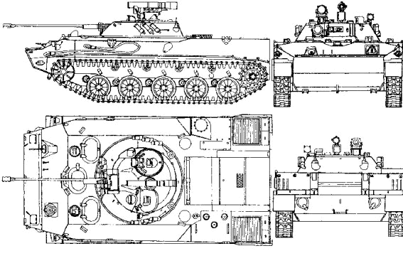 BMD 3 tank - drawings, dimensions, figures