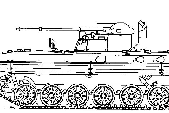 Танк BMP-1M Shkval - чертежи, габариты, рисунки
