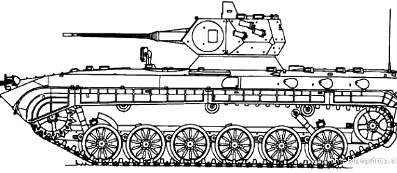 Танк BMP-1PD - чертежи, габариты, рисунки
