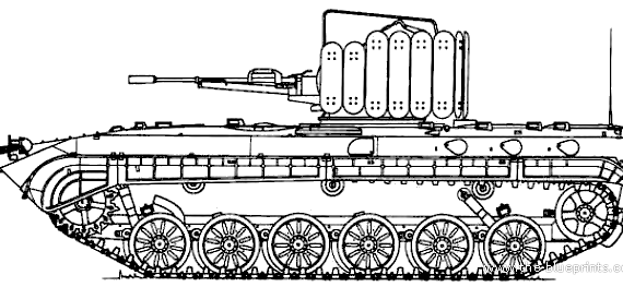 Танк BMP-1 ZU-23-2 - чертежи, габариты, рисунки