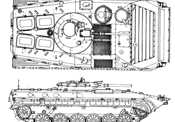 Танк BMP-1 early variant - чертежи, габариты, рисунки