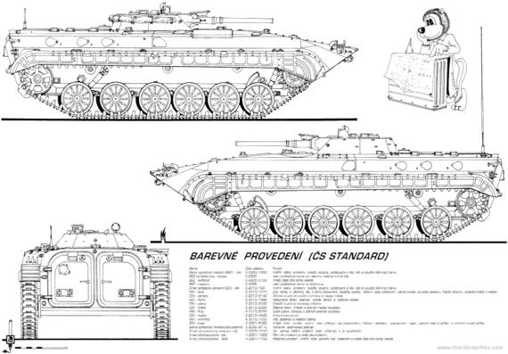 Tank BMP-1 early version - drawings, dimensions, figures