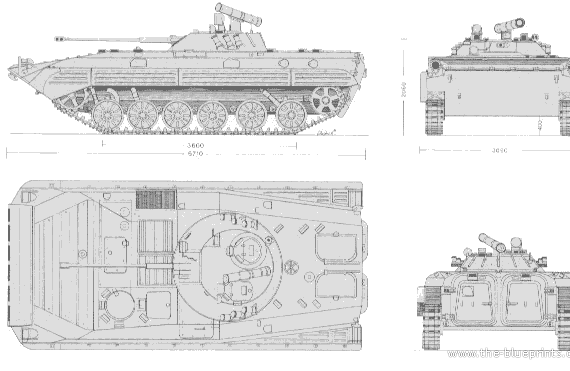 Танк BMP-3 - чертежи, габариты, рисунки