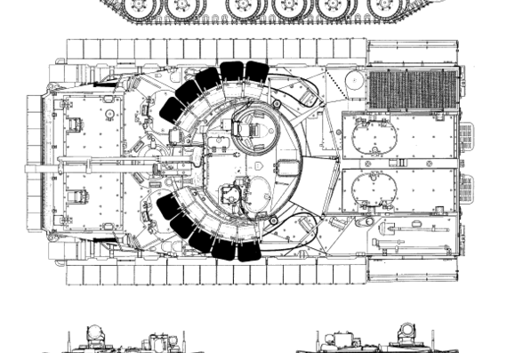 Танк BMP-3 with dynamical armor - чертежи, габариты, рисунки
