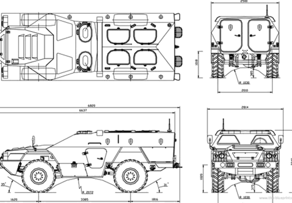 Танк BMP-97 Vystrel (KamAZ-43269) early version - чертежи, габариты, рисунки