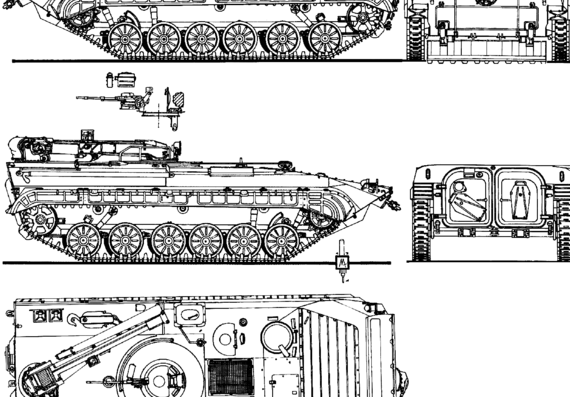 Tank BMP-VPV Armoured Recovery Vehicle - drawings, dimensions, figures
