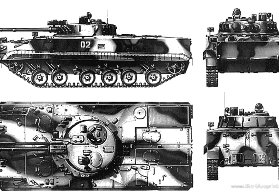 BMP3 tank - drawings, dimensions, figures