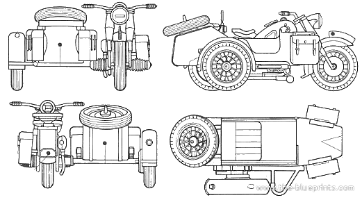 Tank BMW R75 - drawings, dimensions, figures