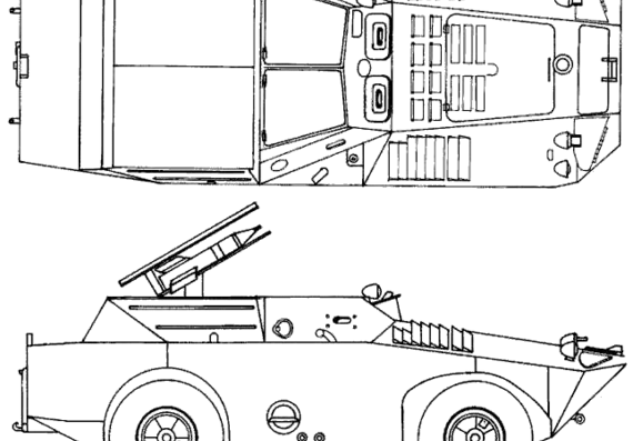 Танк BRDM-1 ATM - чертежи, габариты, рисунки
