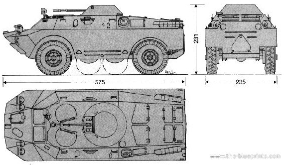Танк BRDM-2 - чертежи, габариты, рисунки