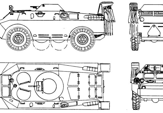 Tank BRDM-2rkh - drawings, dimensions, figures