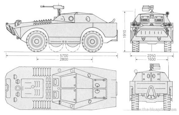 BRDM tank - drawings, dimensions, figures