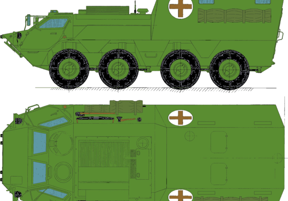 Tank BSEM-4K Ambulance - drawings, dimensions, figures
