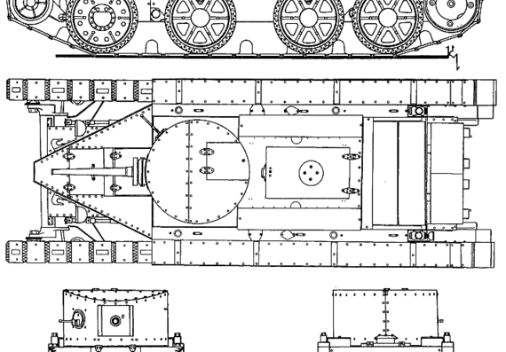 Танк BT-2 37mm - чертежи, габариты, рисунки
