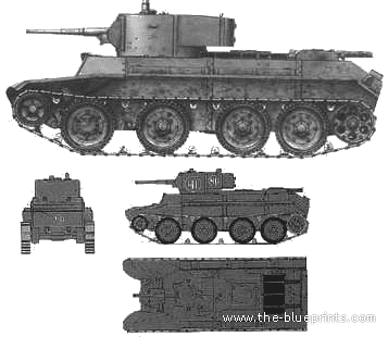Танк BT-7-2 - чертежи, габариты, рисунки