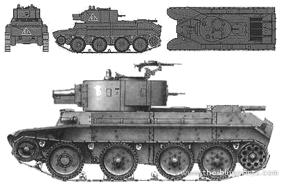 Tank BT-7A - drawings, dimensions, figures