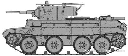 Танк BT-7 (1935) - чертежи, габариты, рисунки
