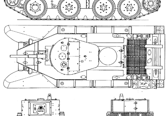 Tank BT-7 M-1935 - drawings, dimensions, pictures