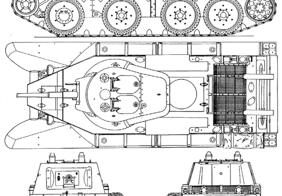 Танк BT-7 M-1937 - чертежи, габариты, рисунки