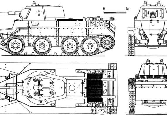 Tank BT-7 obr.37 - drawings, dimensions, figures