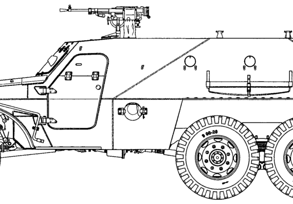 Танк BTR-152 - чертежи, габариты, рисунки