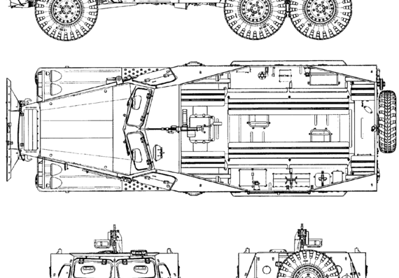 Танк BTR-152B - чертежи, габариты, рисунки