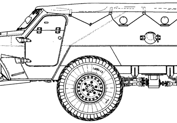Танк BTR-152B2 - чертежи, габариты, рисунки