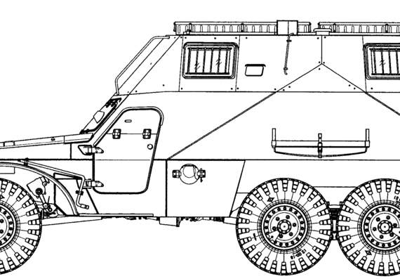 Танк BTR-152M - чертежи, габариты, рисунки