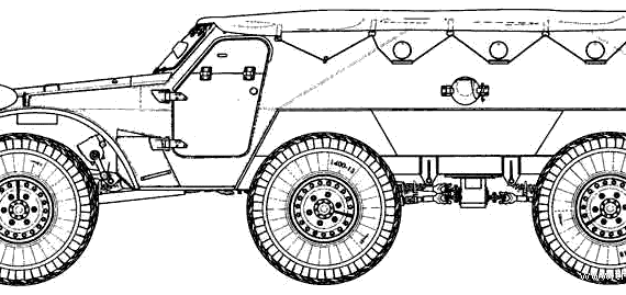 Танк BTR-152 (1957) - чертежи, габариты, рисунки