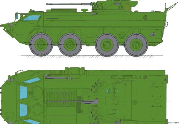 Танк BTR-4K - чертежи, габариты, рисунки