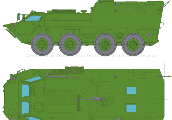 Танк BTR-4KSh - чертежи, габариты, рисунки