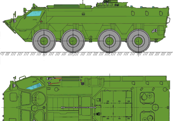 Танк BTR-4 Grom - чертежи, габариты, рисунки