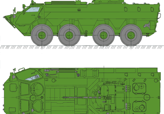 Tank BTR-4 Shkval - drawings, dimensions, figures