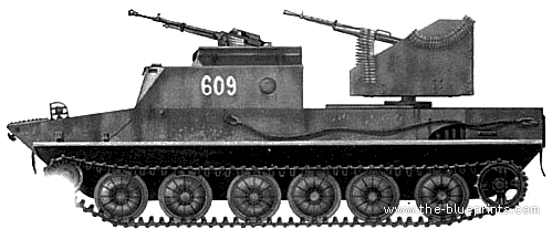 Танк BTR-50 - чертежи, габариты, рисунки