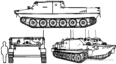 Tank BTR-50PK - drawings, dimensions, figures