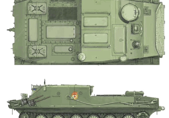 Танк BTR-50PK APC - чертежи, габариты, рисунки