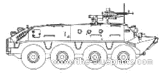 Танк BTR-60A - чертежи, габариты, рисунки