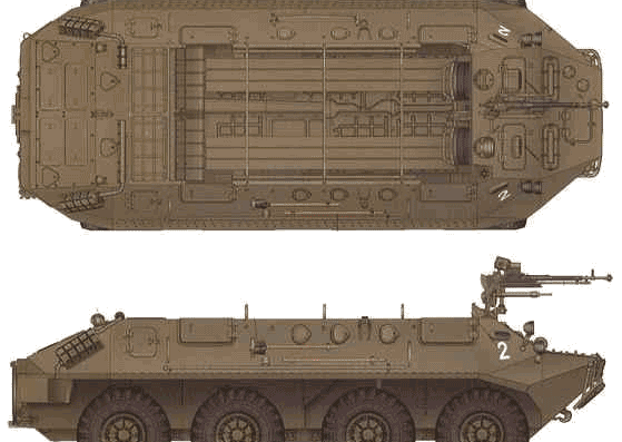 Танк BTR-60P - чертежи, габариты, рисунки