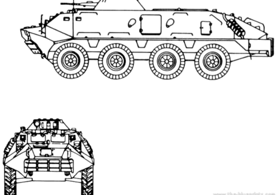 Танк BTR-60 APC - чертежи, габариты, рисунки